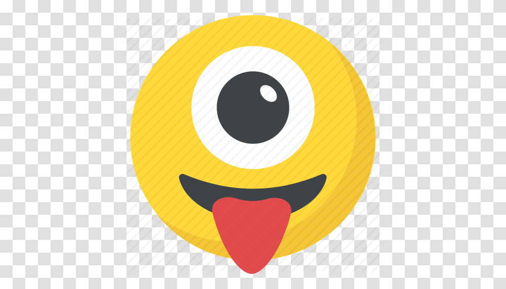 Crazy Face Cyclops Emoji Emoticon Laughing One Eye Emoji Icon, Tape, Food, Pillow, Cushion Transparent Png