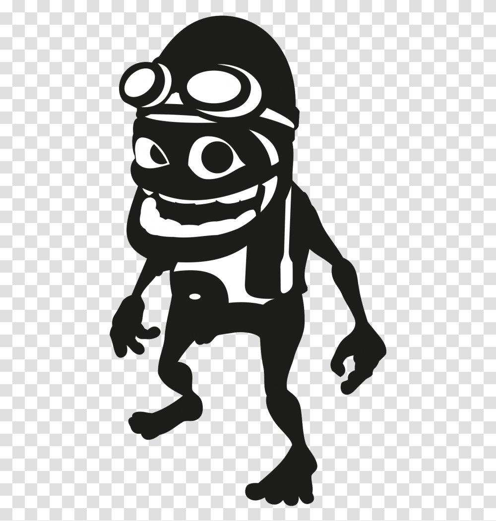 Crazy Frog Source Crazy Frog Black And White, Stencil, Person, Human, Photography Transparent Png