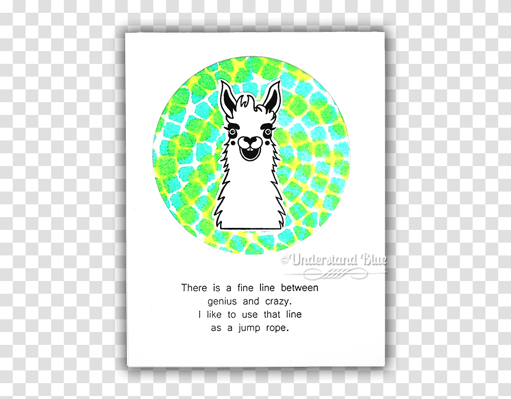 Crazy Llama Card By Understand Blue Circle, Poster, Advertisement, Dog, Animal Transparent Png
