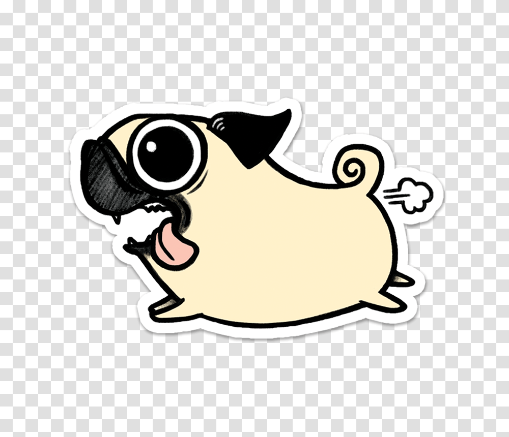 Crazy Pug Sticker Animal Baby Animals And Creatures, Gun, Weapon, Weaponry, Stencil Transparent Png