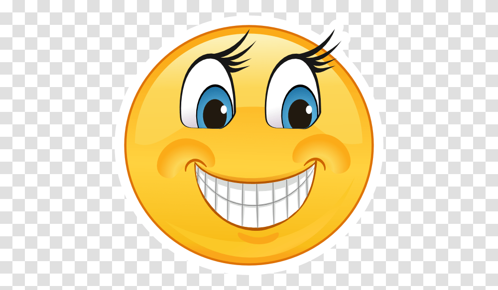 Crazy Smiling Emoji Sticker Emoji Crazy Smile Clipart, Label, Text, Teeth, Mouth Transparent Png