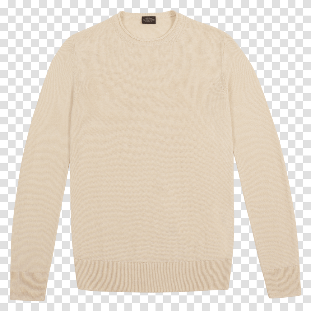 Cream Linen Blend Crew Neck SweaterTitle Cream Linen Sweater, Sleeve, Apparel, Long Sleeve Transparent Png