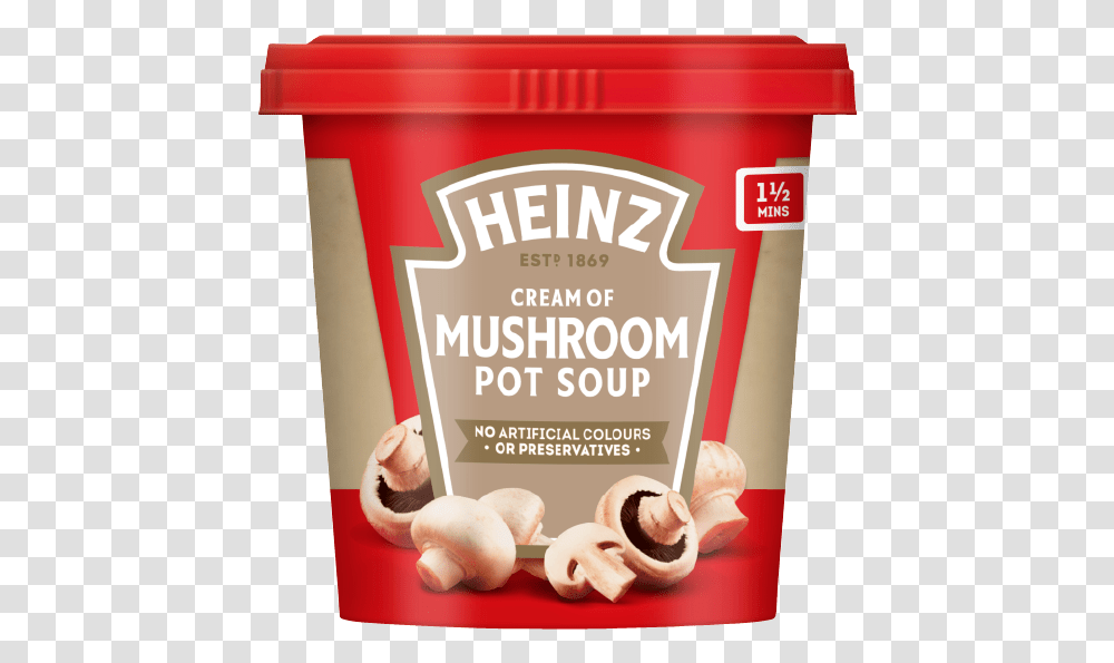 Cream Of Mushroom Heinz Can Tomato Soup, Ketchup, Food, Label Transparent Png