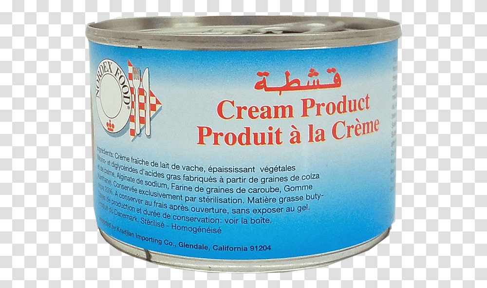 Cream Product Nordex Food, Tin, Can, Canned Goods, Aluminium Transparent Png