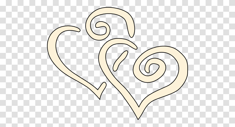 Cream Swirly Hearts Clip Arts Download, Spiral, Animal, Food Transparent Png