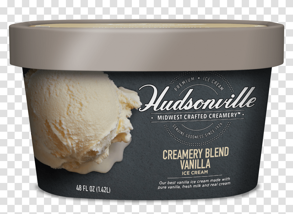 Creamery Blend Vanilla Carton Hudsonville Ice Cream 48 Oz, Dessert, Food, Creme, Bread Transparent Png
