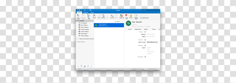 Create A New Contact In Outlook 2016 For Mac Information Vertical, File, Text, Electronics, Webpage Transparent Png