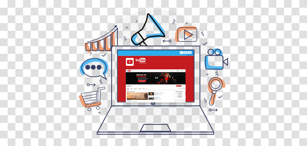 Create Custom Youtube Cover Banner To Increase Followers Animated Marketing Videos, Scoreboard, Electronics, Text, Screen Transparent Png