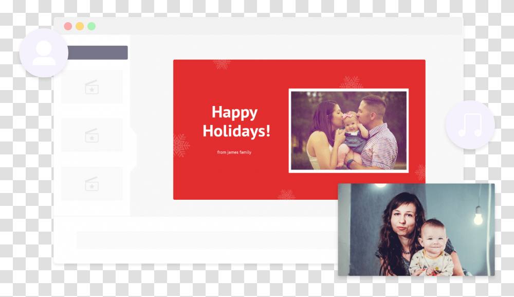 Create Heartwarming Holiday Videos For Free In Just 5 Mins Screenshot, Person, Advertisement, Poster, Flyer Transparent Png