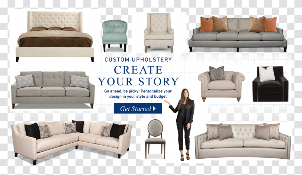 Create Your Story Studio Couch, Furniture, Chair, Cushion, Person Transparent Png