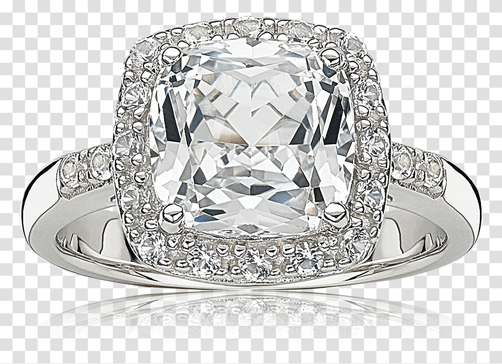 Created White Sapphire Sterling Silver Ring Engagement Ring, Diamond, Gemstone, Jewelry, Accessories Transparent Png