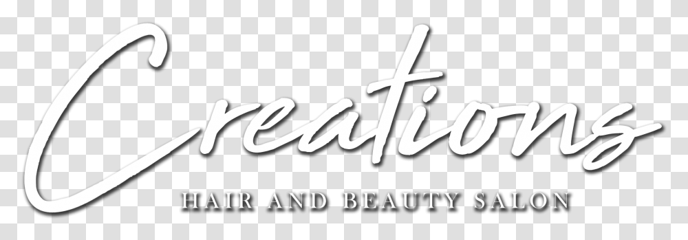 Creations Hair And Beauty Salon Logo Calligraphy, Label, Handwriting, Alphabet Transparent Png