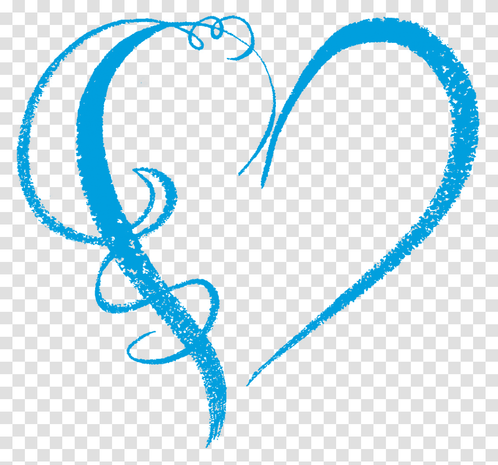 Creations Heart Graphics Wind Swirls Blue Heart Shape, Text, Alphabet, Knot Transparent Png