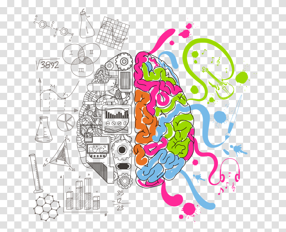 Creative Brain Y Tecnologia, Doodle, Drawing Transparent Png