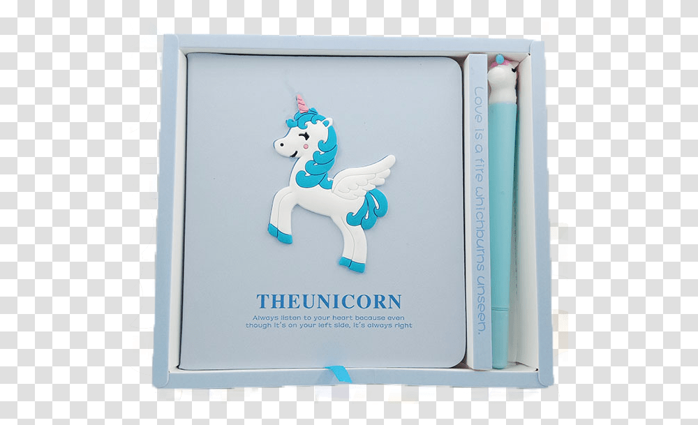 Creative Cute Lovely Blue Unicorn Diary Notebook With Pen Stallion, Word, Text, Sphere, Symbol Transparent Png