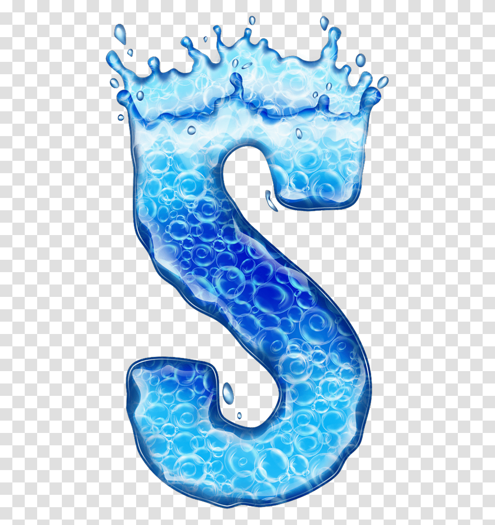 Creative Lettering Water Letter S, Number, Birthday Cake Transparent Png
