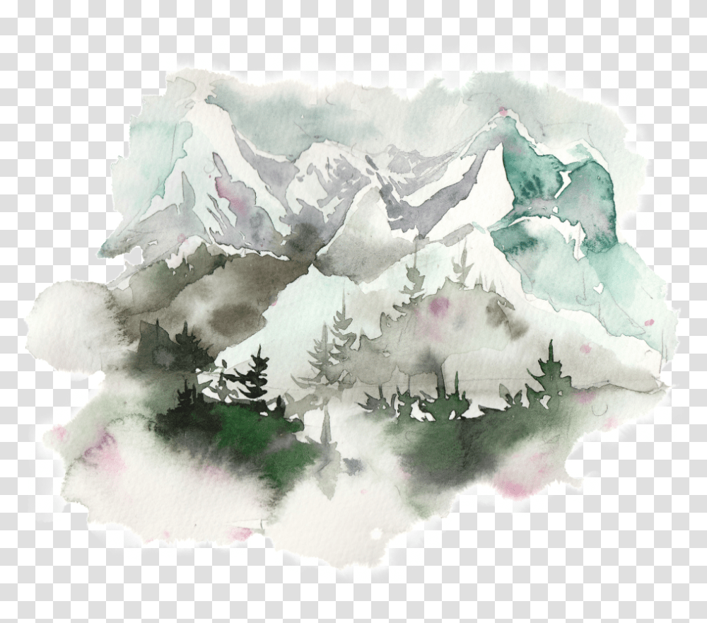 Creative Majestic Ink Painting Woodland Ravens Field, Nature, Outdoors, Ice, Snow Transparent Png