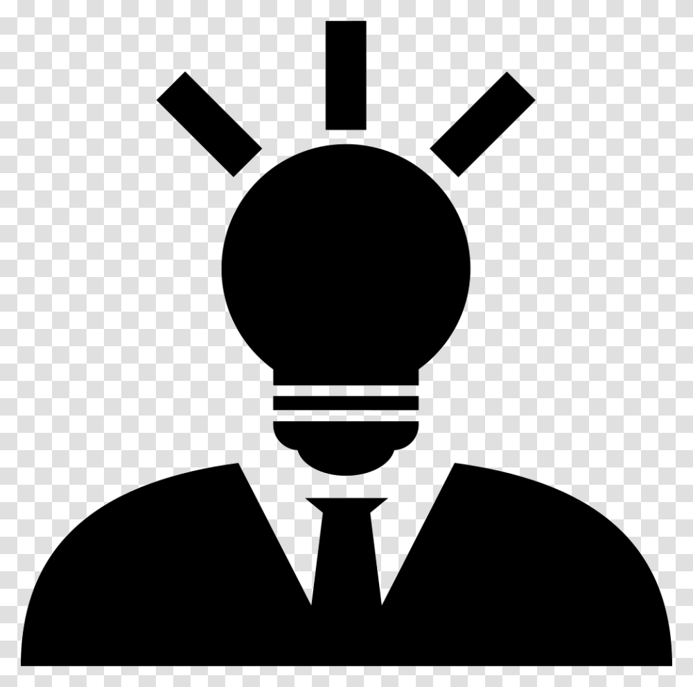 Creative Man With Lightbulb Head We Are Icon, Stencil, Silhouette Transparent Png