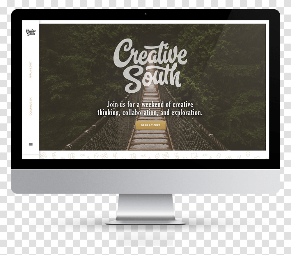Creative South 2017 Desktop Website In A Imac Mockup Led Backlit Lcd Display, Monitor, Screen, Electronics, Poster Transparent Png