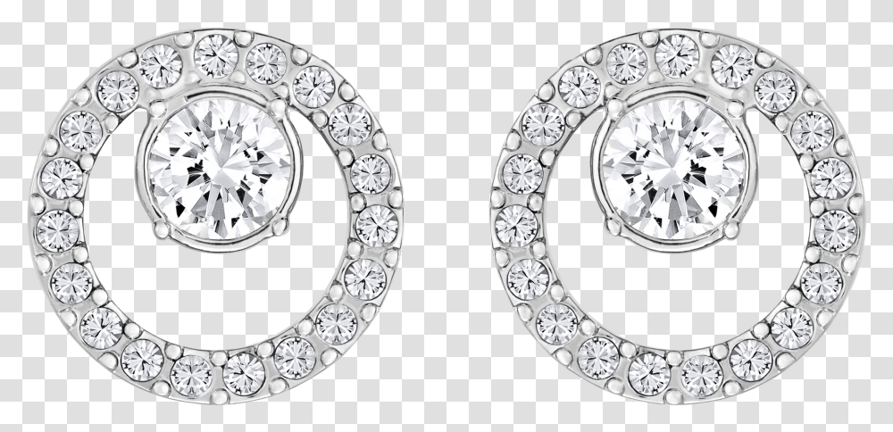 Creativity Circle Pierced Earrings Small White Rhodium Swarovski Earrings, Accessories, Accessory, Jewelry, Diamond Transparent Png