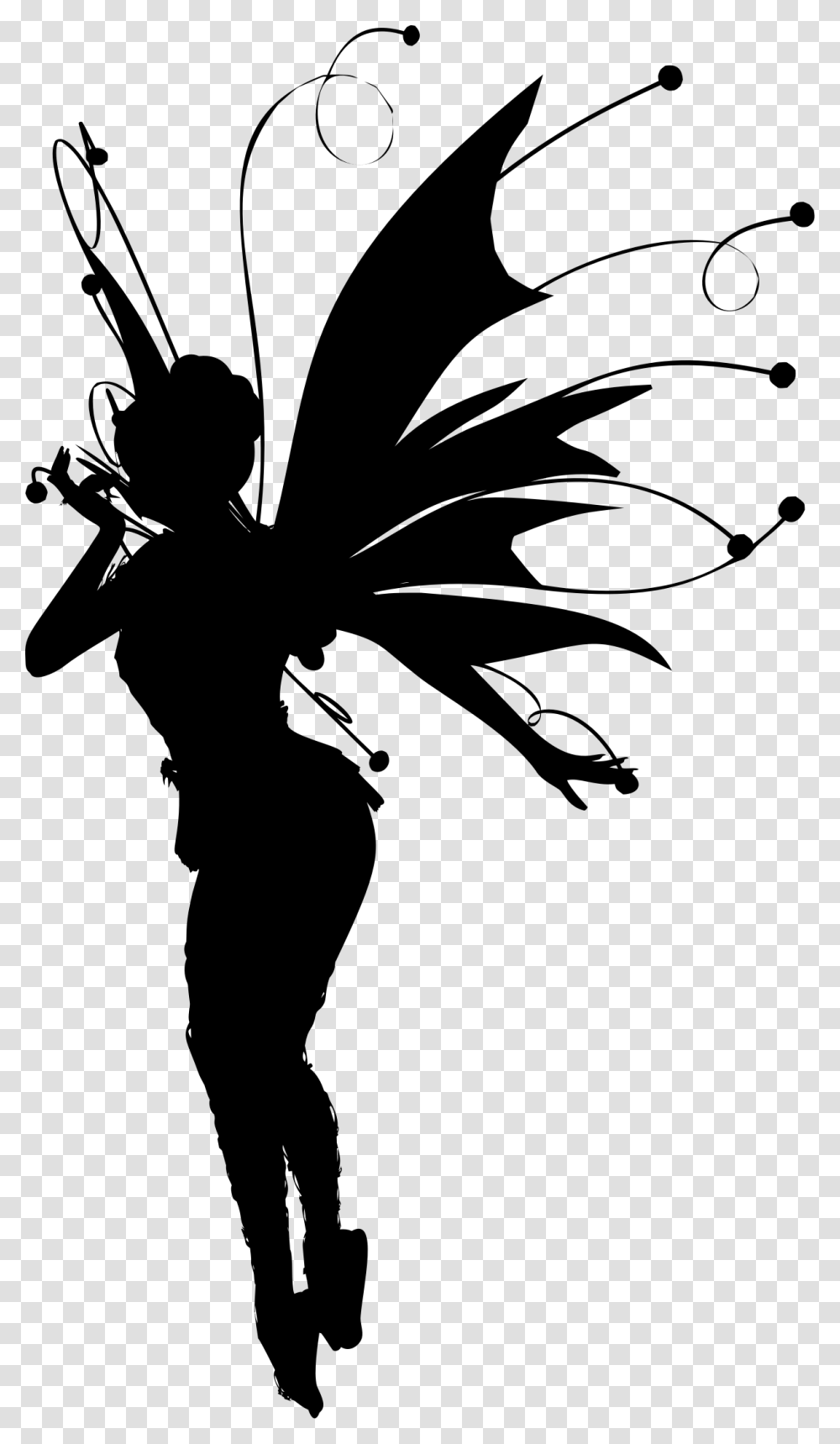 Creature Faery Fairy Flying Fairy Silhouette, Gray, World Of Warcraft Transparent Png