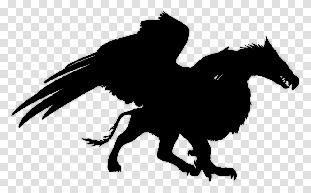 Creature Silhouette Dragon's Dogma Griffin, Cross, Logo Transparent Png