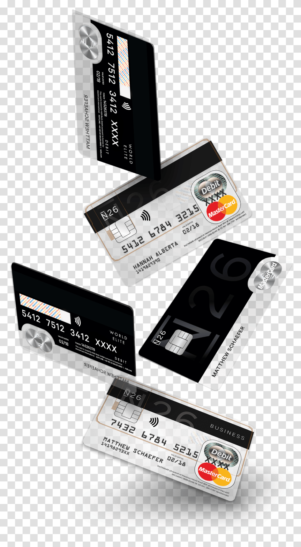 Credit Card Falling Cards Ret N26 Card Back, Paper, Adapter, Business Card Transparent Png