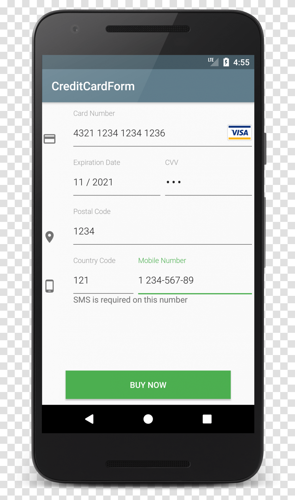 Credit Card Form Android, Mobile Phone, Electronics, Cell Phone Transparent Png