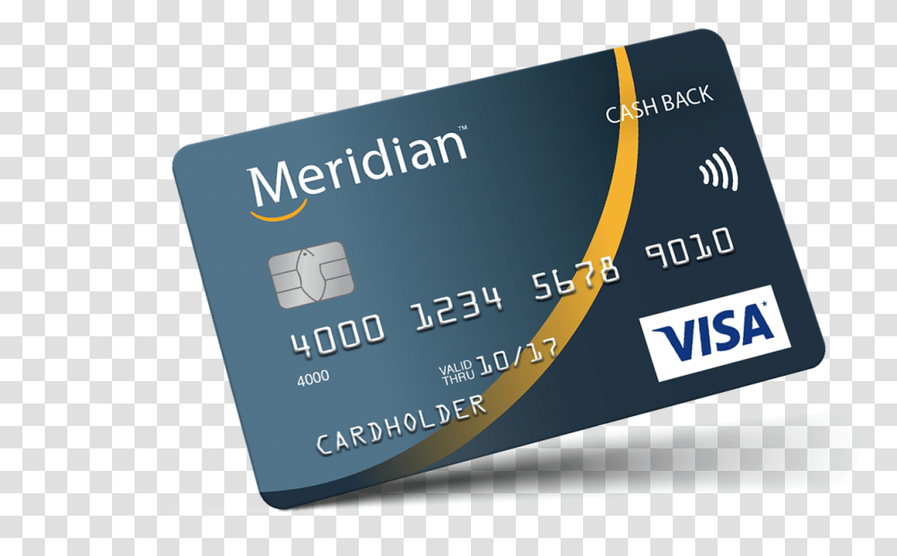 Credit Card Meridian Visa Cash Back Card, Business Card, Paper Transparent Png
