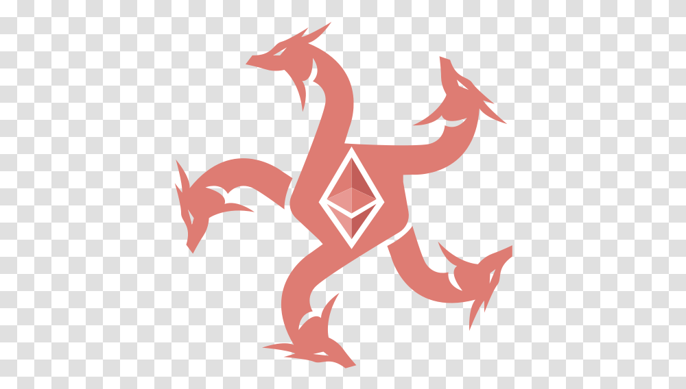 Credit Hydra Red Hydra Dragon Logo, Symbol, Animal, Emblem, Star Symbol Transparent Png