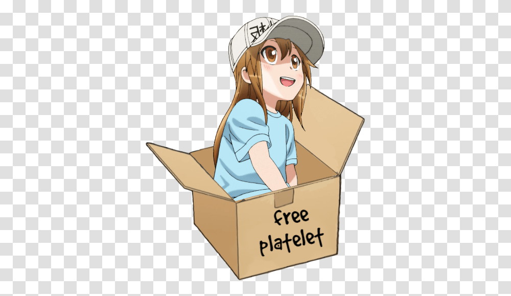 Cree Platelet Facial Expression Cartoon Human Behavior Girl, Box, Person, Cardboard, Carton Transparent Png