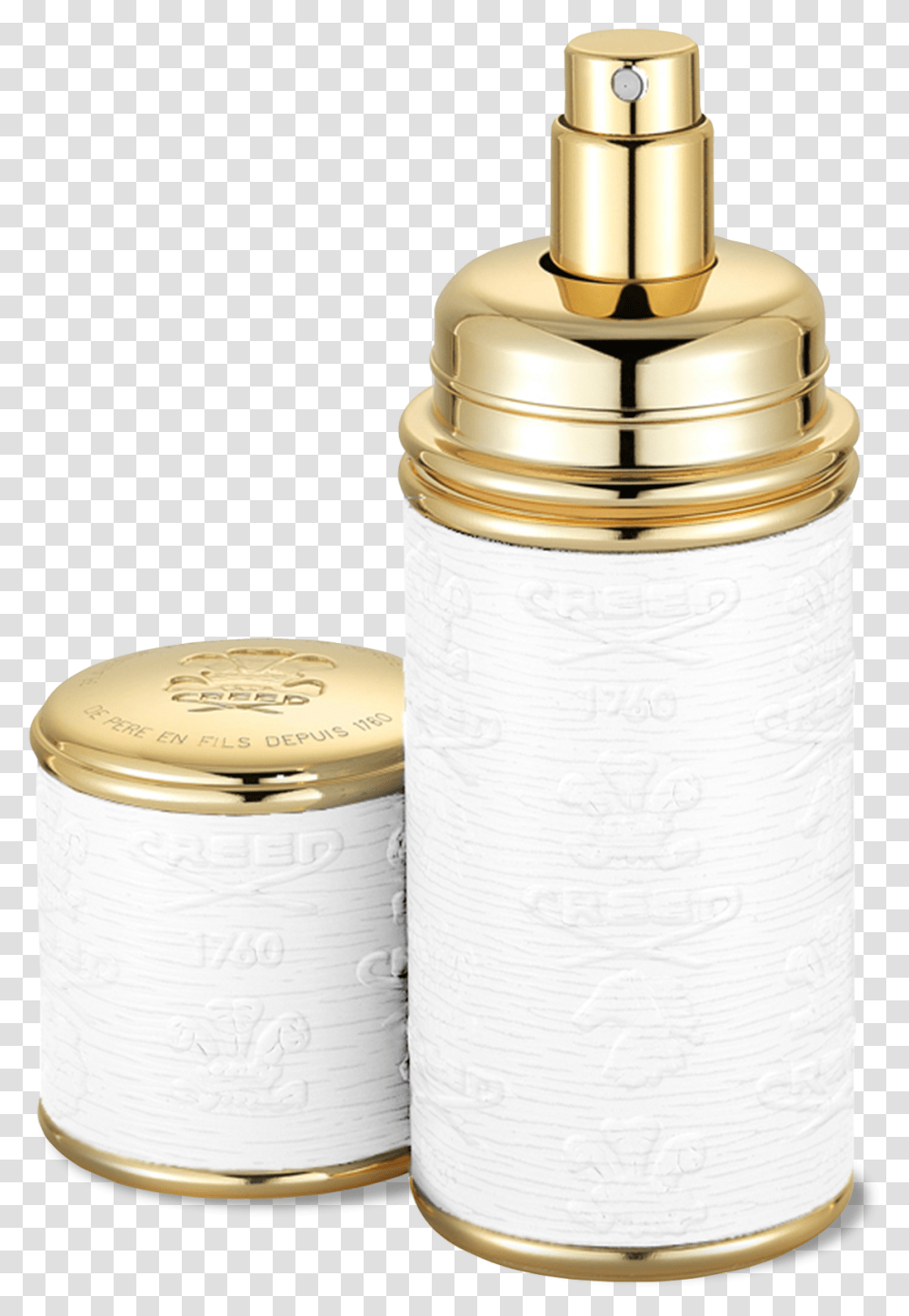 Creed White Gold Trim Atomizer, Shaker, Bottle, Milk, Beverage Transparent Png