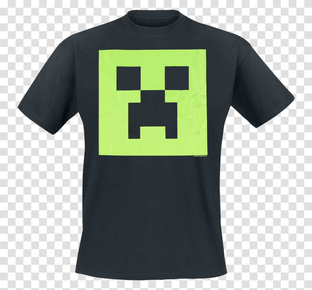 Creeper Face Download Shirt, Apparel, T-Shirt, Minecraft Transparent Png