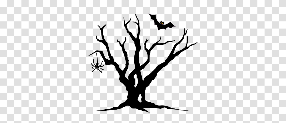 Creepy Clip Art, Silhouette, Plant, Stencil, Tree Transparent Png