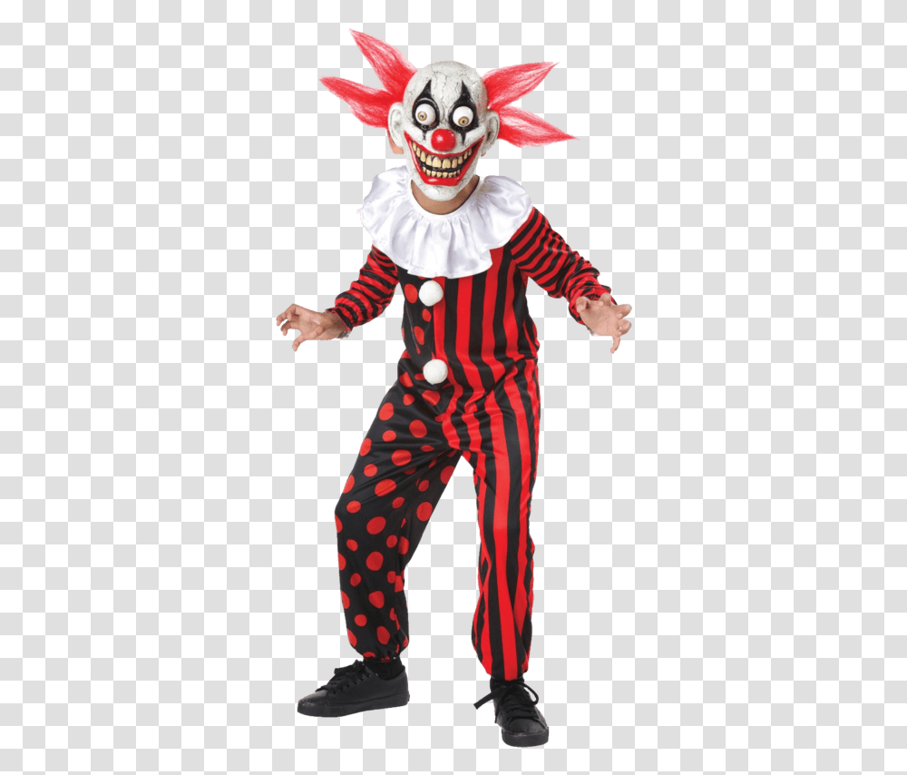 Creepy Clown Halloween Costumes For Kids Clown, Performer, Person, Human Transparent Png
