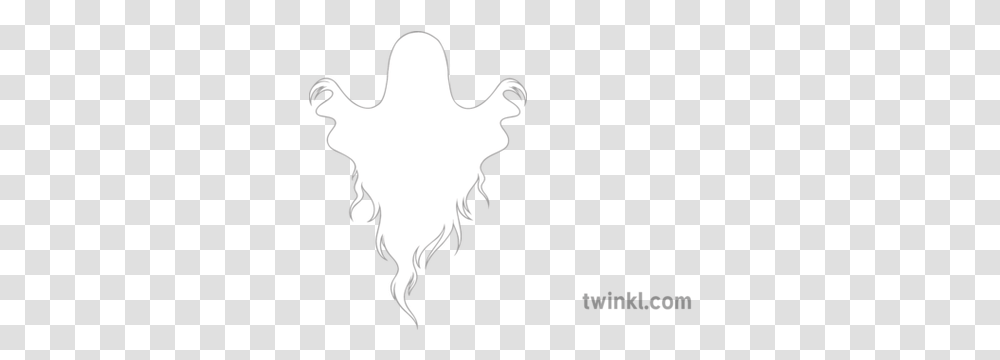 Creepy Ghost Outline English Gothic Spirit Death Halloween Ghost Outline Gothic, Silhouette, Symbol, Person, Human Transparent Png