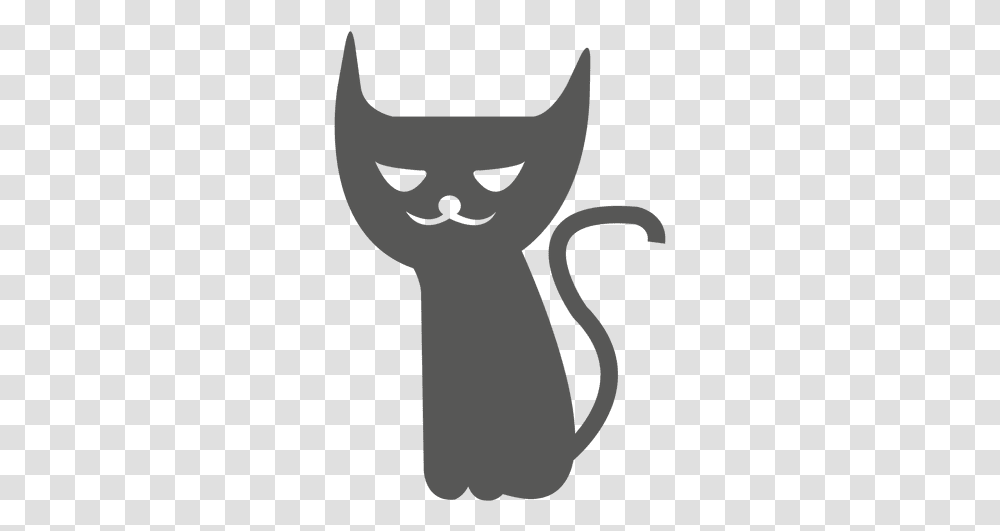 Creepy Halloween Cat Black Cat Monster Background, Stencil, Silhouette, Head Transparent Png