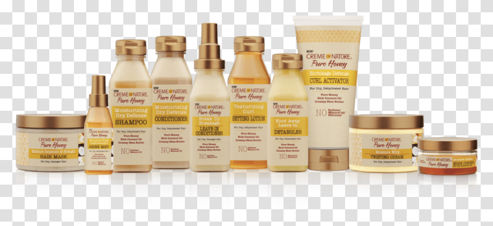 Creme Of Nature Pure Honey Shrinkage Defense Curl Activator, Label, Bottle, Lotion Transparent Png