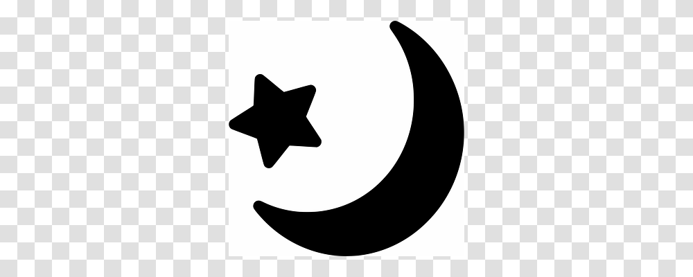 Crescent Symbol, Star Symbol, Astronomy Transparent Png