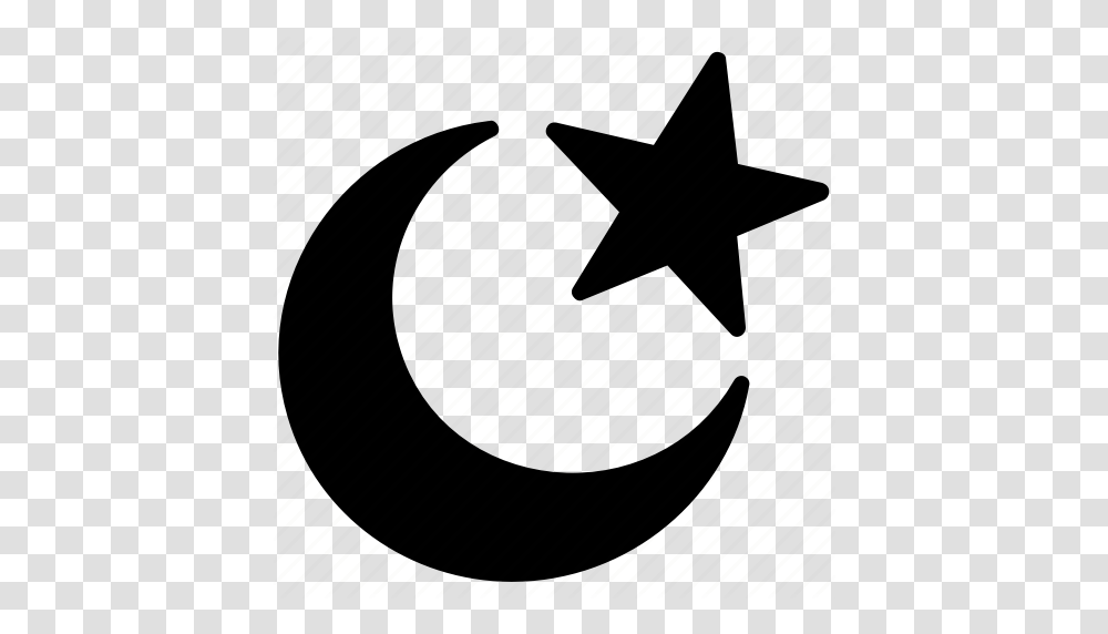 Crescent And Moon Islam Emblem Islamic Symbol Moon Star Icon, Piano, Leisure Activities, Musical Instrument, Star Symbol Transparent Png