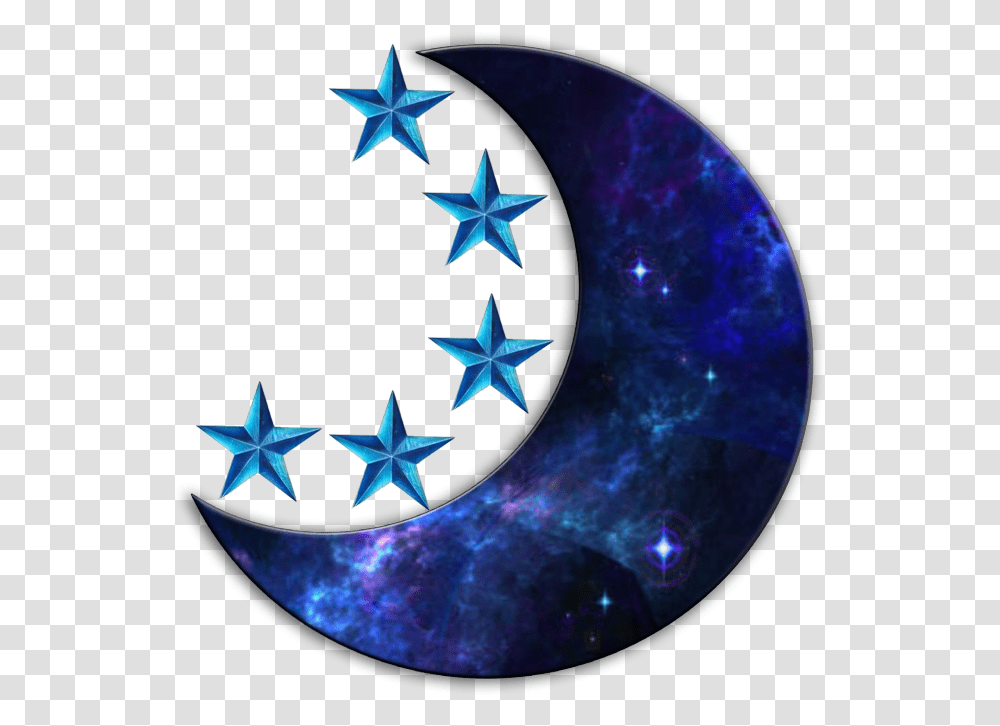Crescent Blue Moon, Star Symbol, Painting, Astronomy Transparent Png