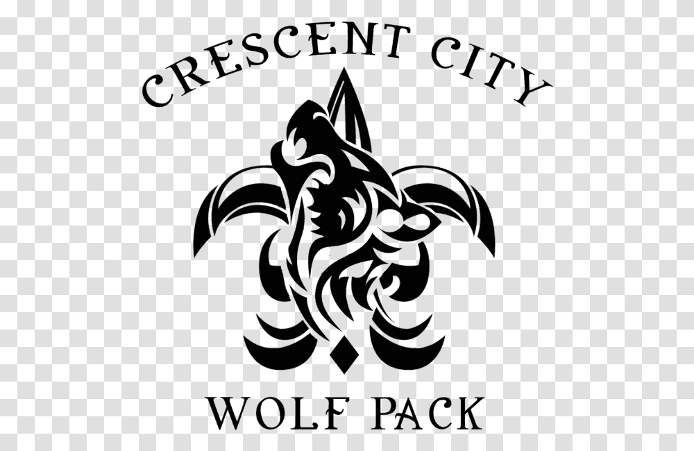 Crescent City Wolf Pack Logo Academy, Outdoors, Nature, Night Transparent Png