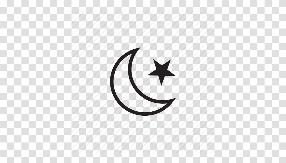 Crescent Moon And Star Islam Religion Religious Symbol Symbol Icon, Airplane, Transportation, Insect Transparent Png