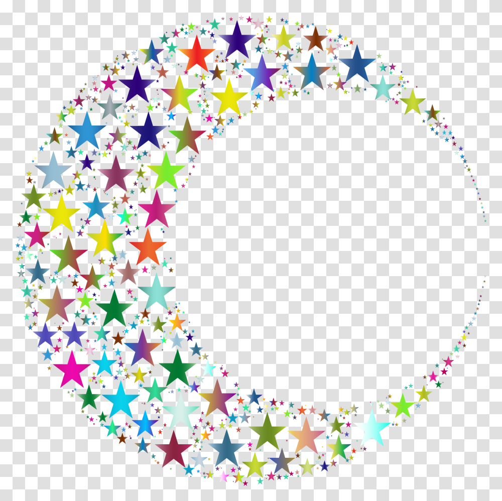 Crescent Moon And Stars Clipart, Number, Pattern Transparent Png