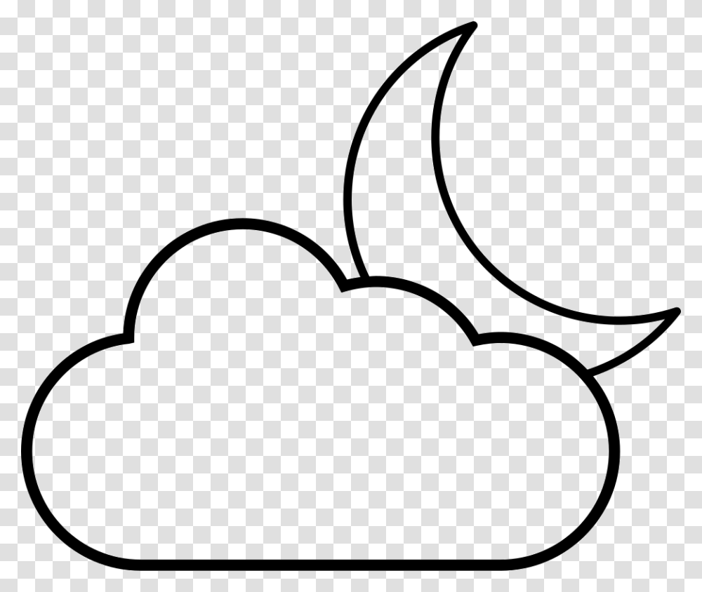 Crescent Moon Behind A Cloud Icon Free Download, Plant, Food, Fruit, Heart Transparent Png