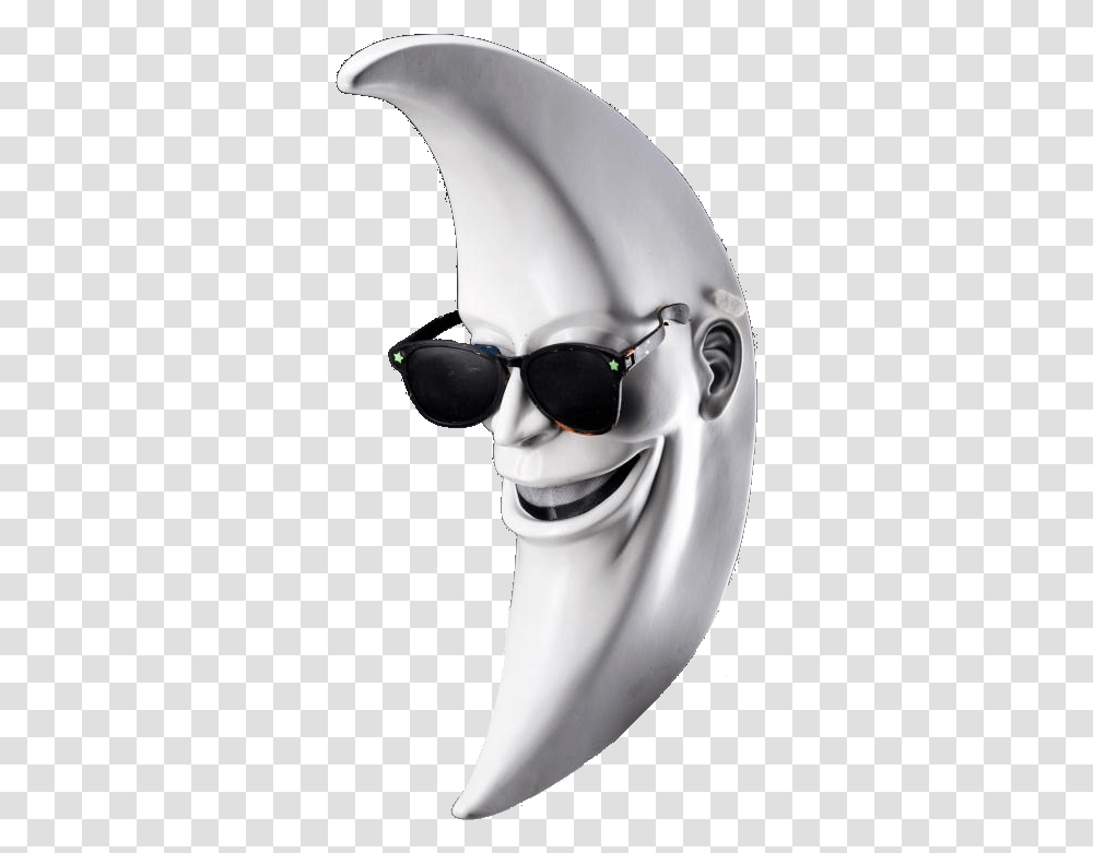 Crescent Moon Face With Glasses, Sunglasses, Accessories, Head, Helmet Transparent Png