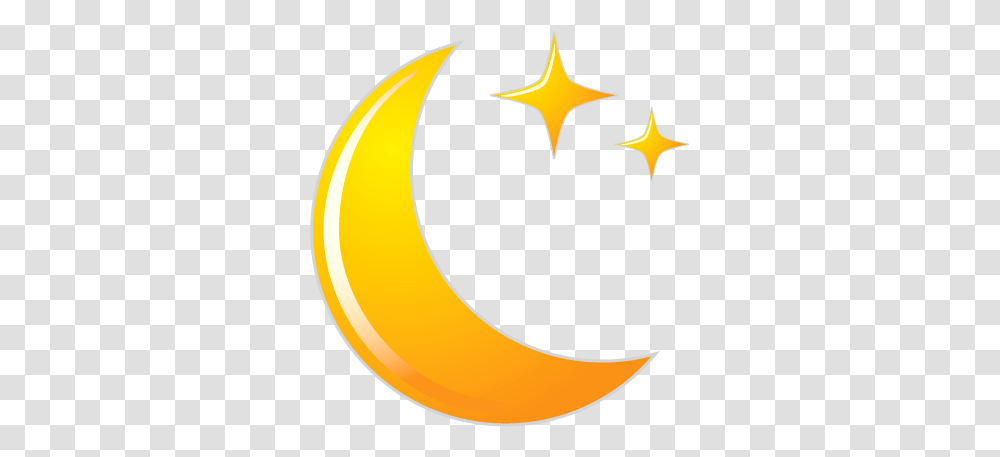 Crescent Moon Icon Half Moon With Star, Banana, Fruit, Plant, Food Transparent Png