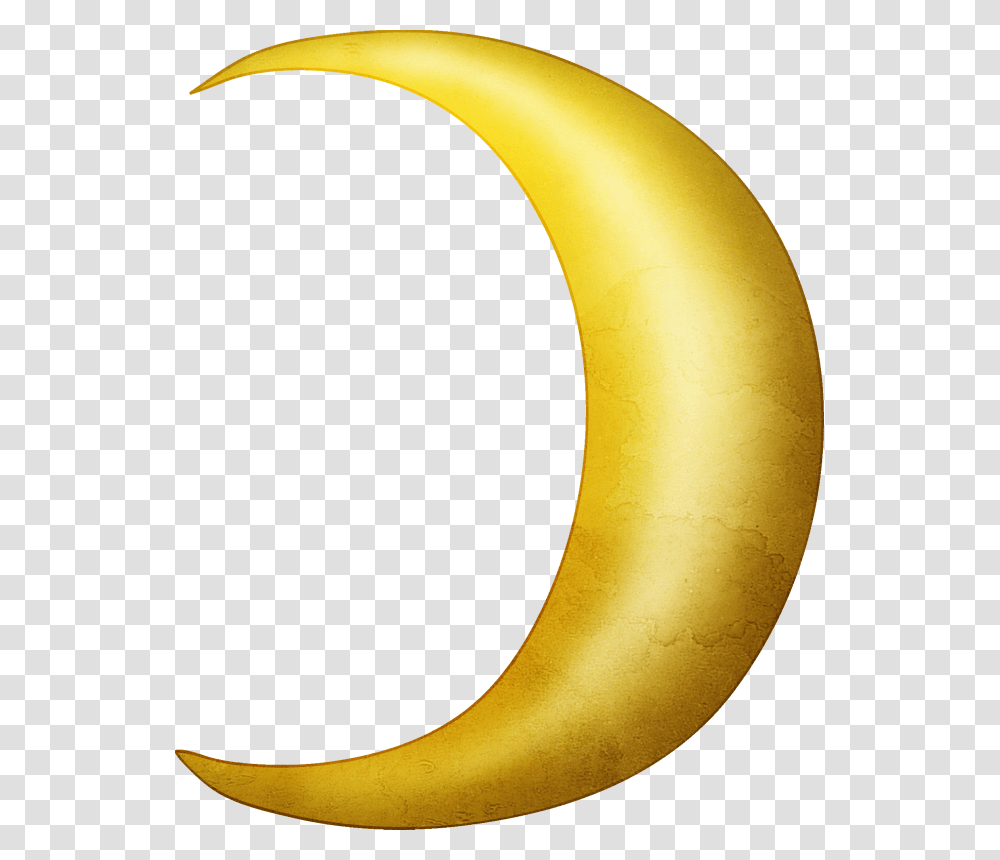 Crescent Moon Lunar Phase Clip Art Half Yellow Moon, Banana, Fruit, Plant, Food Transparent Png