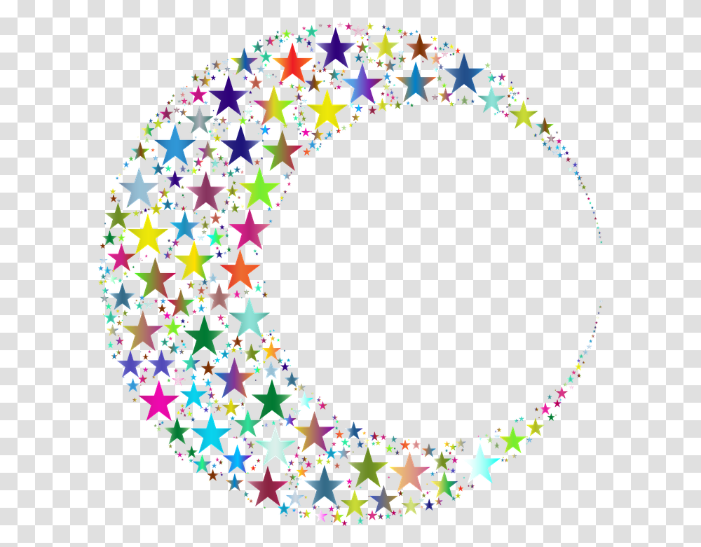 Crescent Moon Lunar Stars Free Vector Graphic On Pixabay Moon And Star Clipart Circle, Number, Symbol, Text, Alphabet Transparent Png