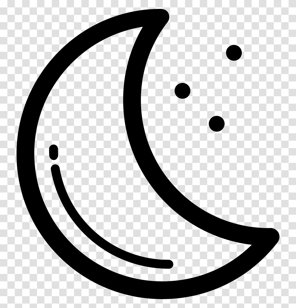 Crescent Moon Outline Icon Em Lua, Logo, Trademark Transparent Png